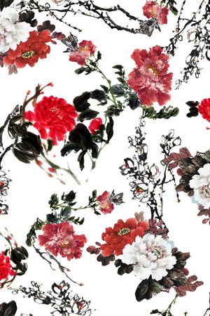 手绘印花花型图片