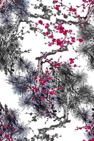 中国风印花花型图片