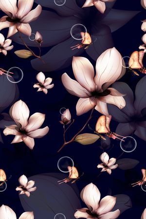 玉兰花印花花型图片