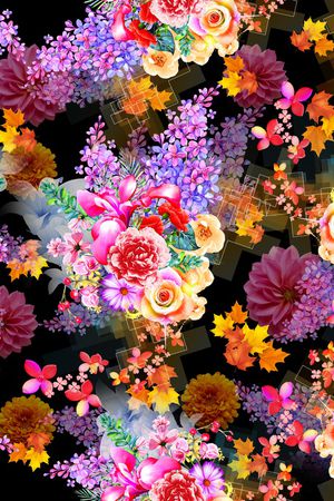 抽象印花花型图片