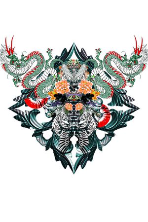 抽象印花花型图片
