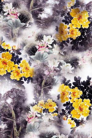 牡丹印花花型图片
