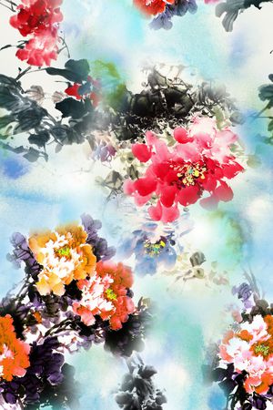 手绘印花花型图片