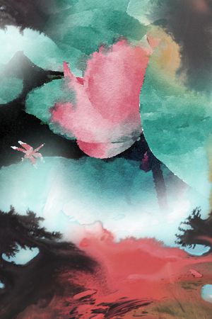 荷花印花花型图片