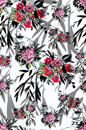 花鸟印花花型图片