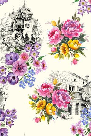 花卉印花花型图片