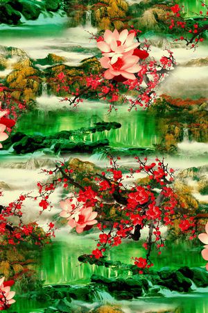 中国风印花花型图片