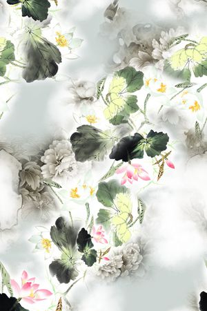 中国风印花花型图片