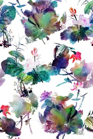 水墨印花花型图片