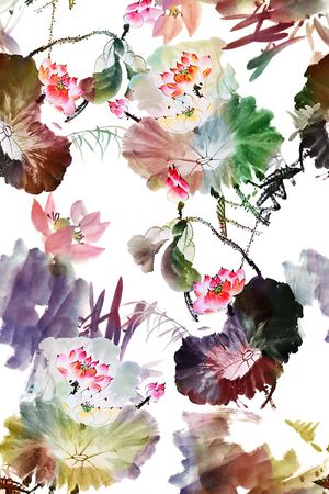 水墨印花花型图片