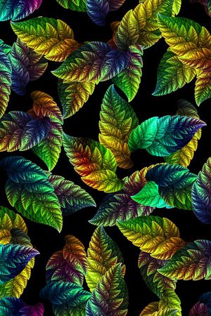 树叶印花花型图片