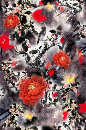 中国风印花花型图片