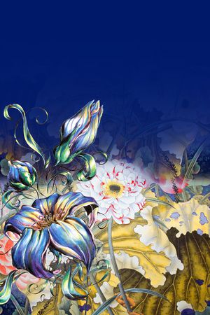 手绘印花花型图片