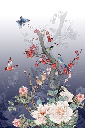 梅花印花花型图片
