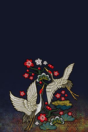 仙鹤印花花型图片