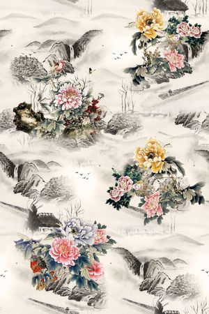 中国风印花花型图片