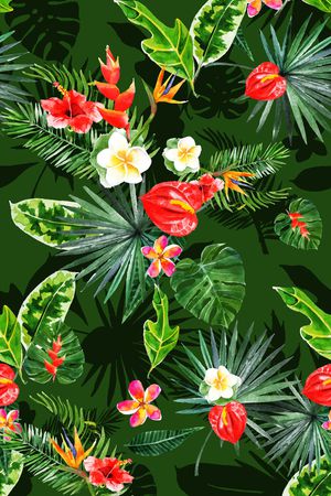 热带风印花花型图片