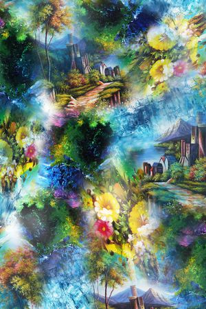 油画印花花型图片