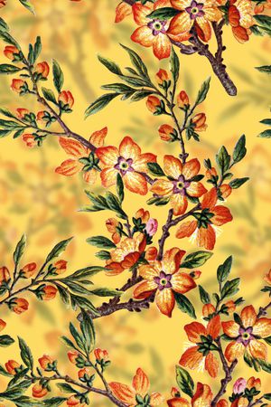 桃花印花花型图片