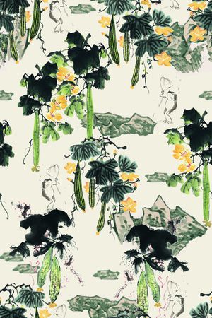 植物纹印花花型图片