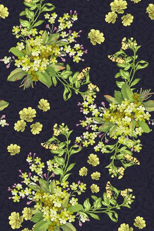 连衣裙印花花型图片