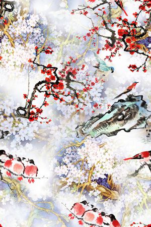 手绘印花花型图片