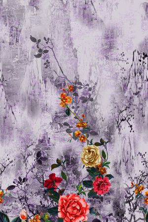 旗袍印花花型图片