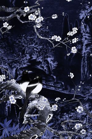 手绘梅花印花花型图片
