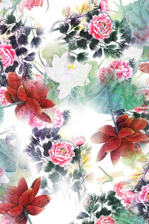 中国风印花花型图片