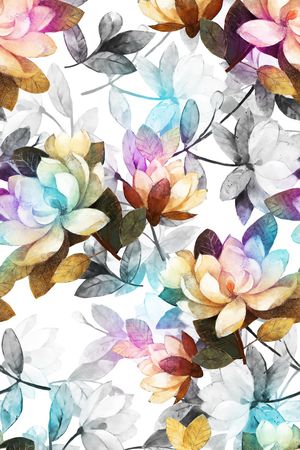 玉兰花印花花型图片