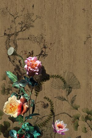 旗袍印花花型图片