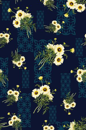 几何花卉印花花型图片