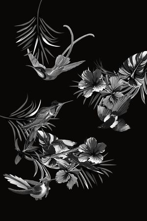 花鸟印花花型图片