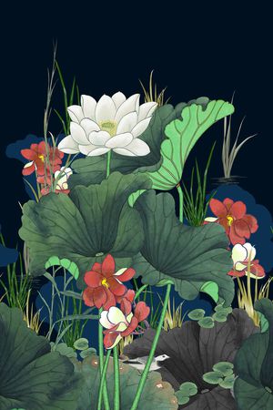 水草印花花型图片