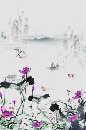 手绘花卉印花花型图片