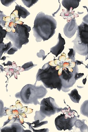 荷花印花花型图片