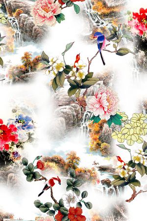 中国风印花花型图片