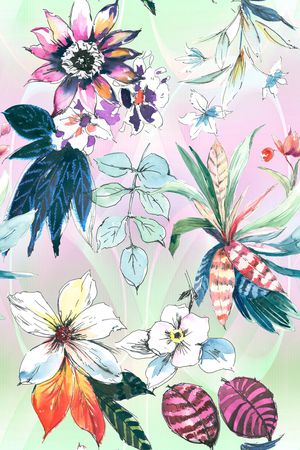 花卉印花花型图片