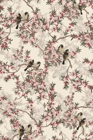 花鸟印花花型图片