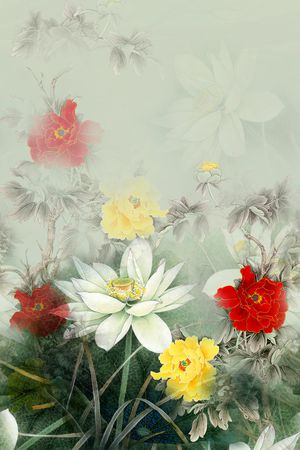 中国风印花花型图片
