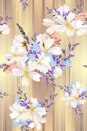 春夏花型印花花型图片