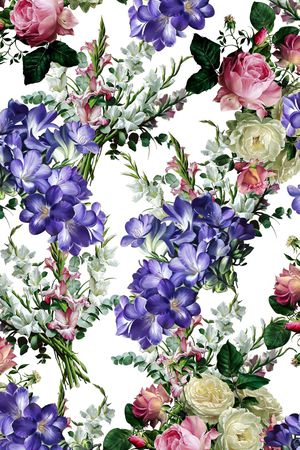 满版散花印花花型图片