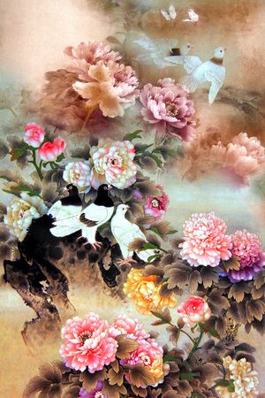 牡丹印花花型图片