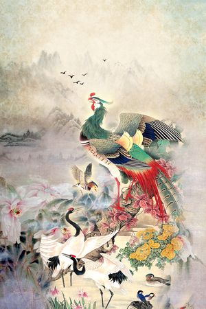 中国风定位花印花花型图片