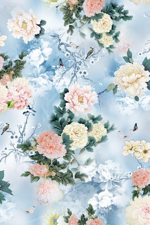 牡丹印花花型图片