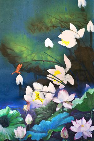 中国风定位花印花花型图片