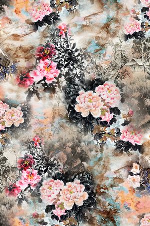 牡丹印花花型图片