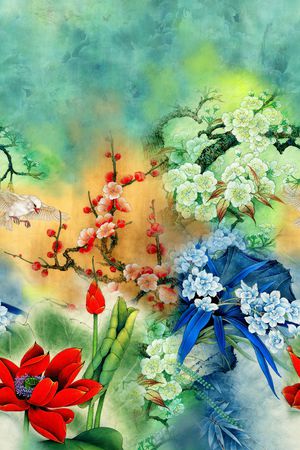 花卉印花花型图片