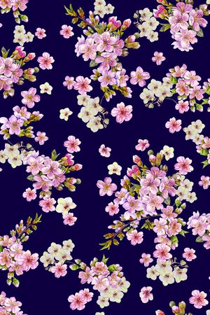 桃花印花花型图片