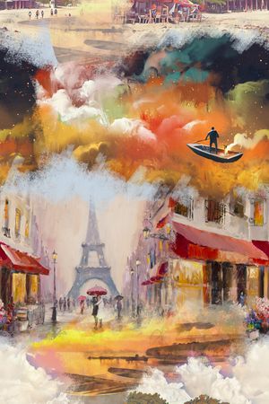 风景景观印花花型图片